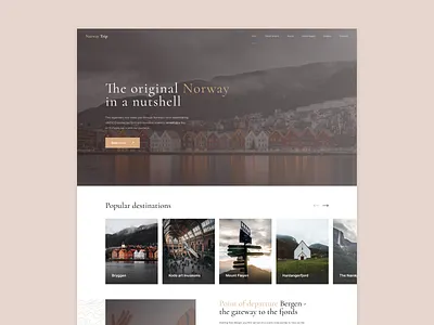 Landing Page Tours In Norway clean clean design creative design interface landing landing page minimal ui norway tours travel travel design ui ux web design