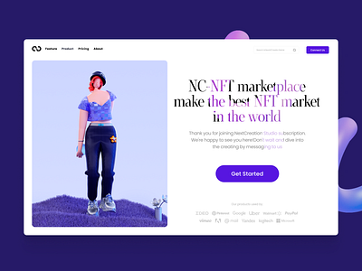 NC-NFT marketplace 3d 3d art 3d desing blender branding c4d design graphic design illustration logo nft nft art typography ui ux vector