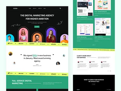Digital Agency Website agency branding company design studio digital agency graphic design landing page marketing minimal promotion ui ui design web design website
