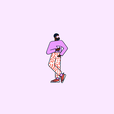 🫧 character drink man martini minimal sneakers sunglasses