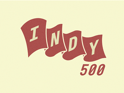 INDY 500 flag motorsport racing script typography