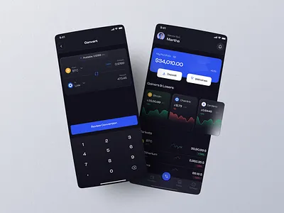 Crypto Mobile App app app design banking bitcoin blockchain convert creative crypto cryptocoin design finance fintech mobile mobile app money nft trading ui ux wallet