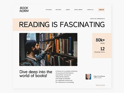 Library website concept concept ui webdesign