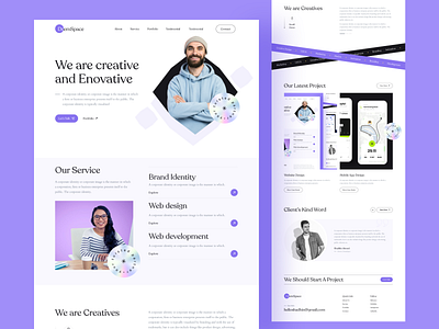 Dreamspace - Digital Agency Website agency branding creative design design studio digital agency homepage landing page layout marketing portfolio responsive startup ui design ui designer uiux user interface web design website website theme