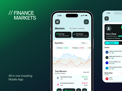 Finance Investing Mobile App UI/UX Design 2025 design trend app app design app design style 2025 app ui design app uiux design best app design 2025 finance app fintech app invest mobile app investing app ios app mobile app personal banking app stock share app trading app ui design uiux design