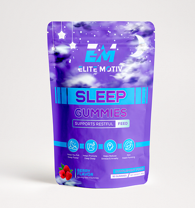 😴✨ Elite Sleep Gummies – Premium Stand-Up Pouch Design ✨😴 branding calmdesign dpackaging dreambetter ecofriendlypackaging elitesleepgummies graphic design luxurywellness mattepackaging melatoningummies minimalistbranding nighttimeroutine premiumsupplements relaxation sleepbetter sleepwellness standuppouch supplementpackaging