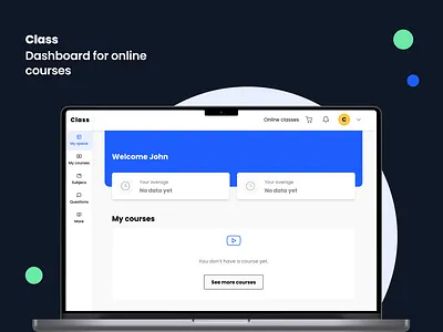 Class dashboard for online courses classesonline dashboard mobile mobileapp onlinecourses ui ux website