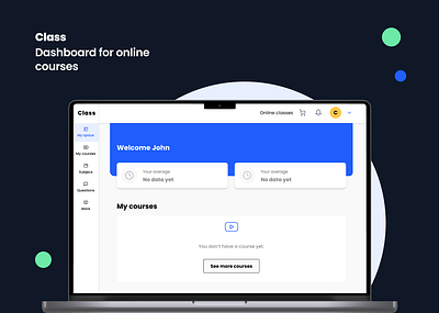 Class dashboard for online courses classesonline dashboard mobile mobileapp onlinecourses ui ux website