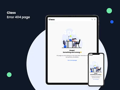 Class web responsive and dashboard for students classesonline design error404 errorpage illustration mobile product design responsive ui ux website