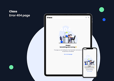 Class web responsive and dashboard for students classesonline design error404 errorpage illustration mobile product design responsive ui ux website