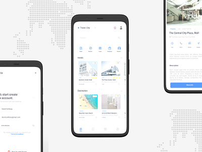 Traver - City & Travel Android App android android ui city clean ui hotel material design materialdesign mobile ui tour traver ui ux design