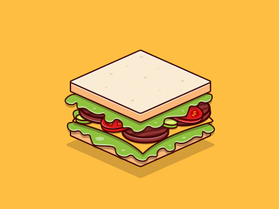 Sandwich adobe art cartoon cartoon design cartoon icon design drawing dribbble fast food flat flat design food graphic design icon illustration illustrator logo vector