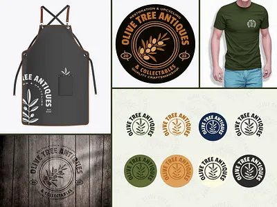 Logo and Brand Identity Work for Olive Tree Antiques branding design graphic design illustration logo typography vector