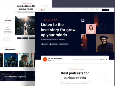 Pord | podcast landing page audio b2b branding clean concept design graphic design live streaming minimal podcast podcasters podcasting radio saas saas website spotify saas ui ux web website