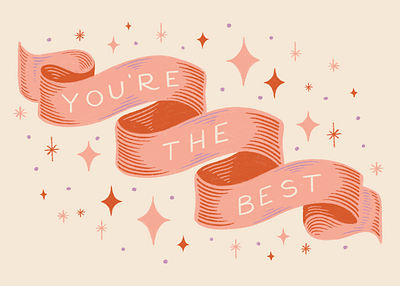 You're the Best Greeting Card greeting card hand lettering illustration lettering stationary typography