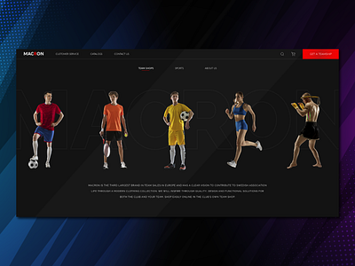 Macron Sports Team Website branding cool design design ecommerce illustration inspiration landingpage macron sports productdesign sport stylish design ui ui design website website landing page