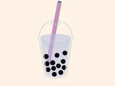 Bubble Tea beverage boba bubble tea cup drink illustration