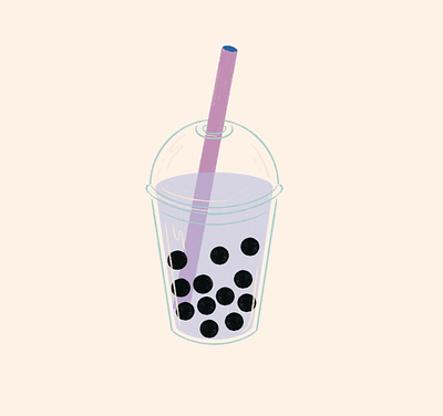 Bubble Tea beverage boba bubble tea cup drink illustration