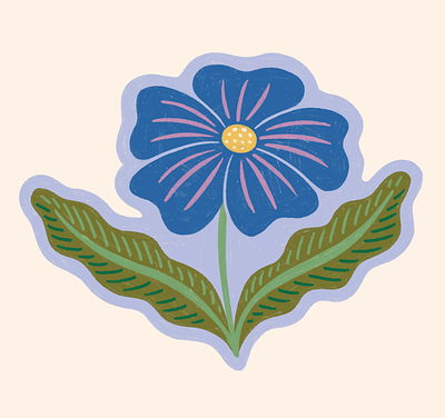Flower floral flower illustration sticker sticker design texture wild flower