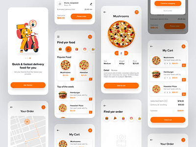 Food Delivery App 🍔 burger app chef app cooking delivery delivery app eating food food and drink food app food delivery food delivery app food delivery application food delivery service food design mobile app pizza recipe app restaurant app tracking app uiux