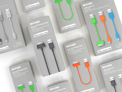 Incase cable packaging branding design packaging