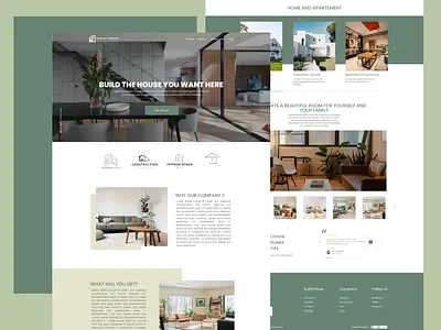 Landing page Home and apartement design landingpage ui ux website