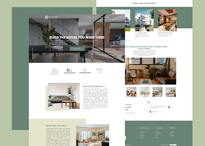 Landing page Home and apartement design landingpage ui ux website