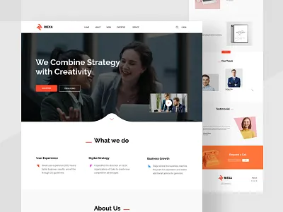 RIEXA - Creative Agency Landing Page agency ceative corporate figma landing page landing page design minimal product design template theme ui ui deign user interface ux web web design web development website website design
