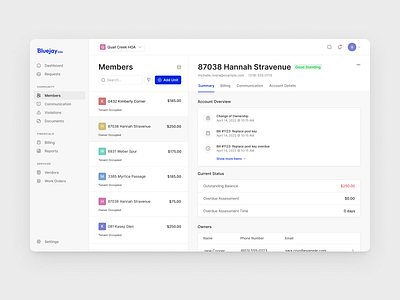 Member Listing app clean list view members listing saas ui ux web app