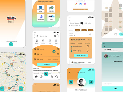 Case Study on local Public Transport app design mobileapp typography ui ux vector
