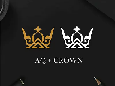 aq crown aq branding crown design graphic design illustration logo motion graphics typography ux vector