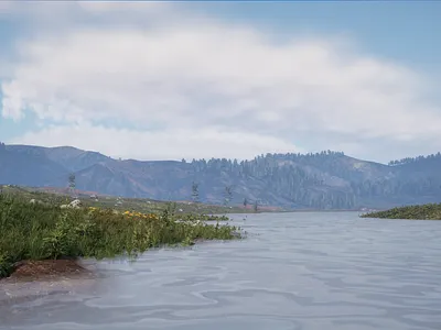 Rainforest 3d animation engine flowers forest landscape mountains plants rain river unreal