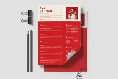 Free Red CV Resume & Letter cover Template clean cover letter cv design cv template design e learning ecommerceweb education platform illustration modern design online course website resume resume design resume template study web web design web ui website website design