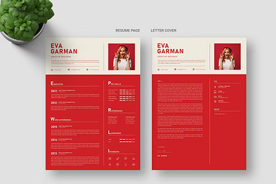 Free Red CV Resume & Letter cover Template clean cover letter cv design cv template design e learning ecommerceweb education platform illustration modern design online course website resume resume design resume template study web web design web ui website website design