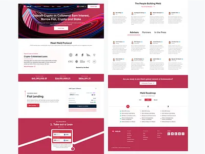 Meld Landing Page blockchain borrow crypto design landing page landingpage lending meld ui web3 website