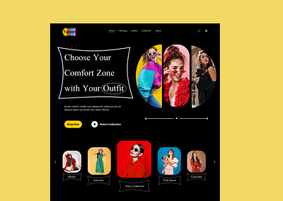 Fasion Webpage ( Hero section ) branding design dress fashion landing page herosection illustration portfolio summer collection typography ui ux winter collection