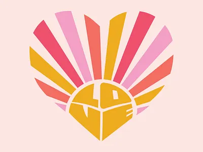 Spreading the Love adobe illustrator boho colorful cute elivera designs heart illustration lgbt lgbtq love pride rainbow sun rays surface design vector warm colors