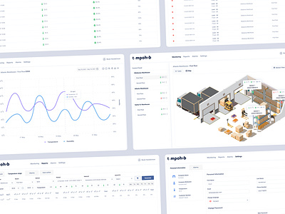 Temperature and humidity Monitoring system adobe xd alarms app dashboard design dribbble graphic humidity illustration map monitoring reports sensors settings table temperature ui ui ux warehouse web