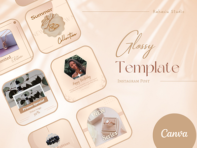 Glossy Instagram Post Template brand branding canva canva design canva template design graphic design instagram post template instagram template post template social media social media design social media template template template design whatsapp template