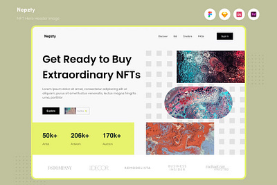 Free Nepzty - NFT Hero Header Image app blockchain branding crypto currency design digital finance future illustration innovation nft hero token transaction ui ui design unique ux ux design website