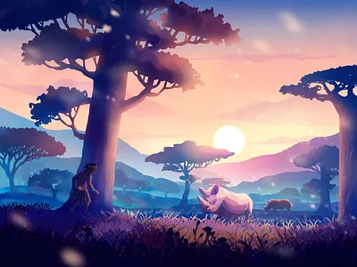 Wildlife - Illustration art character design illustration creative design design for illustration design illustration designing with illustration drawing fashion design illustration graphic design graphic design and illustration graphic design illustrations illustration design illustration designs nature people rhino vector wildlife