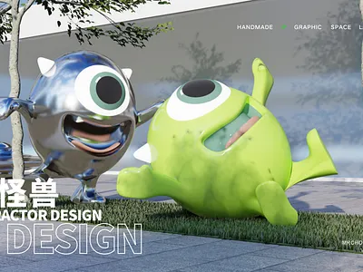SILVER&GREEN 3d design ip monster