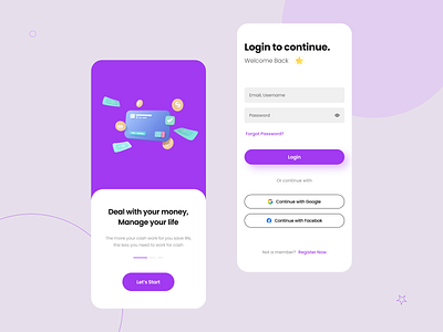 Fintech App Login/Signup appdesign bytestechnolab figma fintech login signup