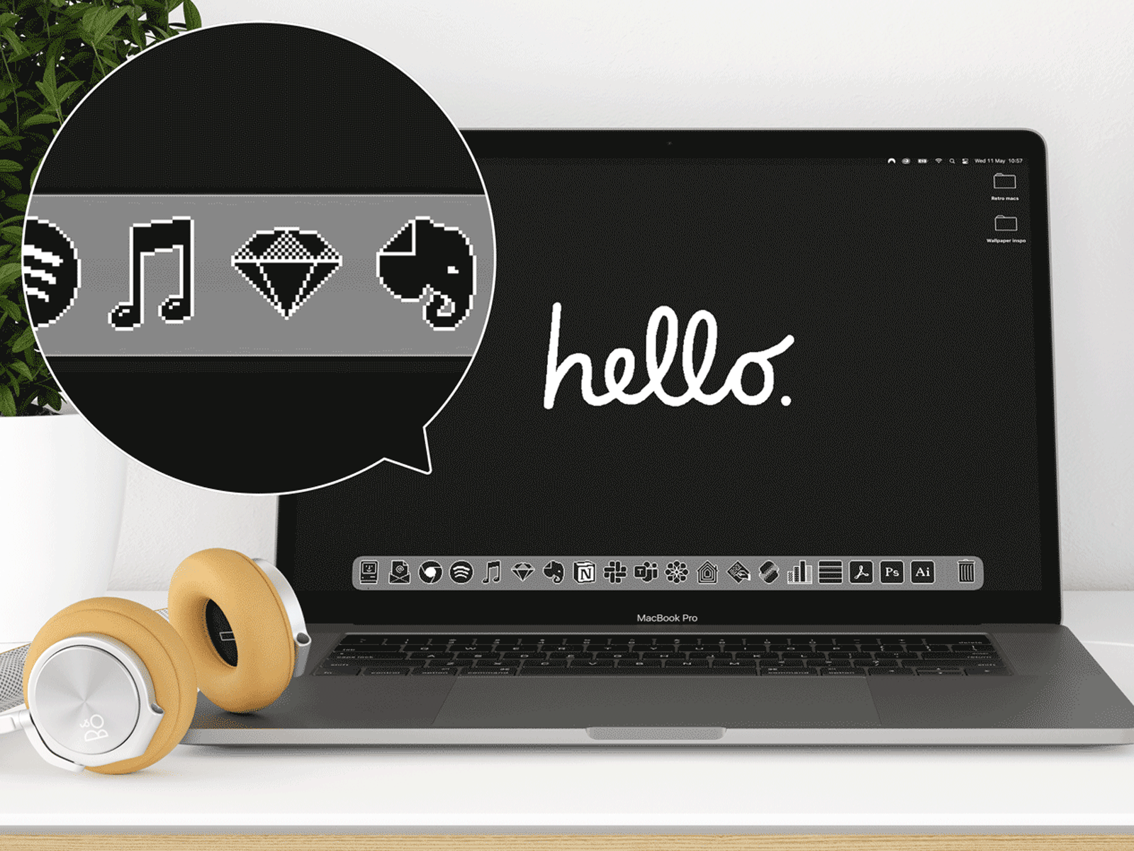 OS (Old School) apple dark mode design dynamic wallpaper finder icon set icons illustration light mode mac mac os macintosh pixel art pixels retro steve jobs theme ui wallpaper