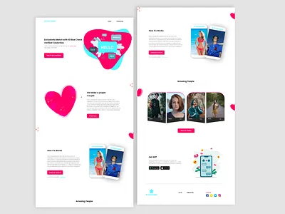Dating landing page dating app dating design dating landing page graphic design landing page design product designer ui design ux design webpage website design