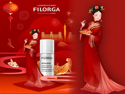 2022 Chinese New Year - Qing Dynasty Traditional Costumes china chinese traditional clothing chinesenewyear illustration poster qing red