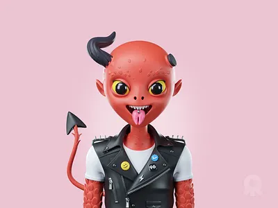 Prime from very hot places 3d c4d character collection devil fire hell horn hot illustration modeling nft nftart rboy rocketboy rvrs rvrsland