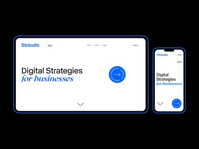 Straudo — Branding above the fold blue branding design desktop duolution interface logo logotype main page main screen mobile parvizbayram responsive ui ux web