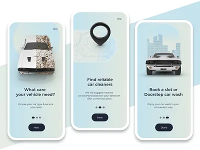 Car Wash Finder App adobe illustrator adobe xd app car design illustration ui ux wash