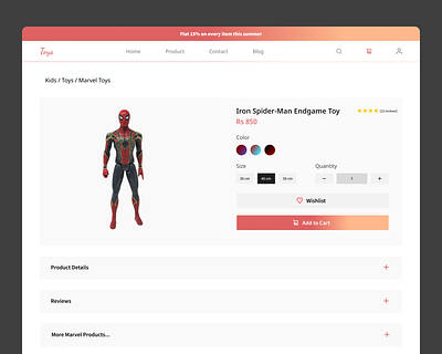 Product Details Page design ui website